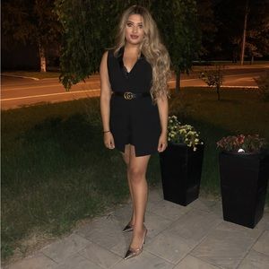 Black blazer/shorts dress/romper